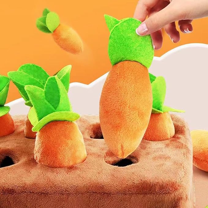 Plush Carrot Toy For Dogs | Carrot Toy For Puppy Sniffing | Interactive Puzzle Game For Puppies, For Training Exercise Enrichment Indoor Outdoor