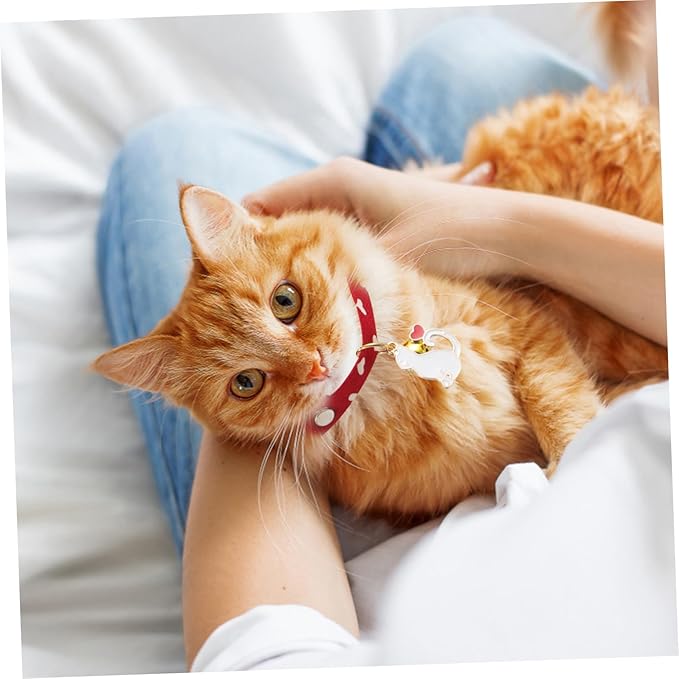 Yardwe 5Pcs Adjustable Pet Collars with Buckle and Bell Candy Style Safe for Dogs and Cats Easy Release Elastic Strap for Everyday Use