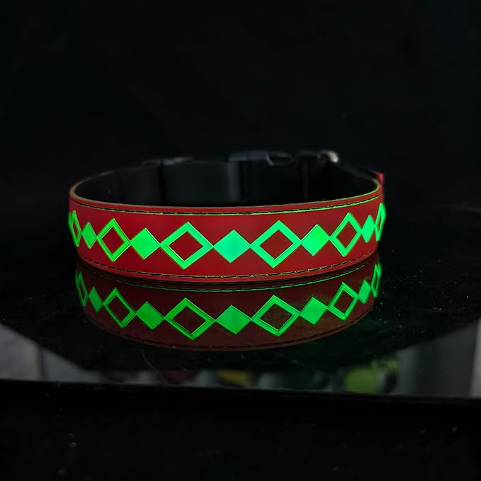 LED Dog Collar, 15 Light Modes, USB-C Rechargeable, Adjustable Silicone, Multiple Colors (RED, S(7.87-11.8"))