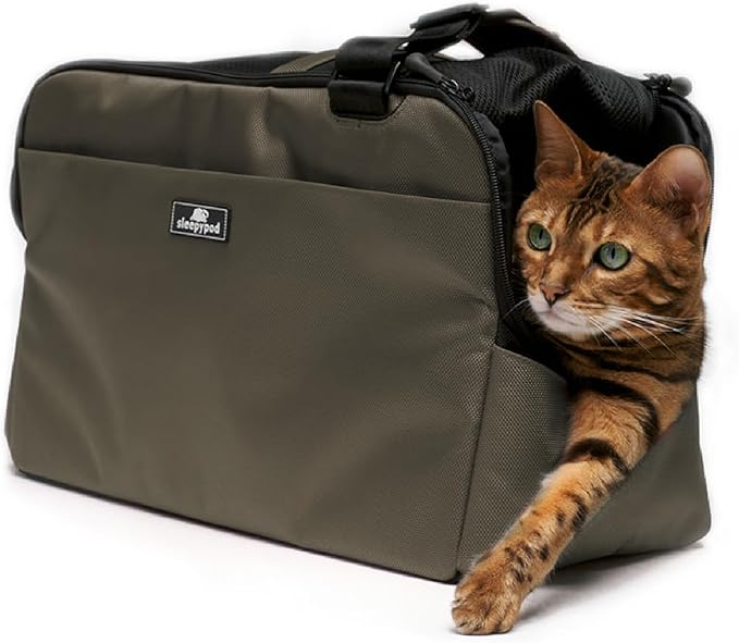 Sleepypod Atom - Airline Approved Pet Carrier and Crash-Tested Car Seat for Cats and Dogs up to 12 lbs (Olive Green)