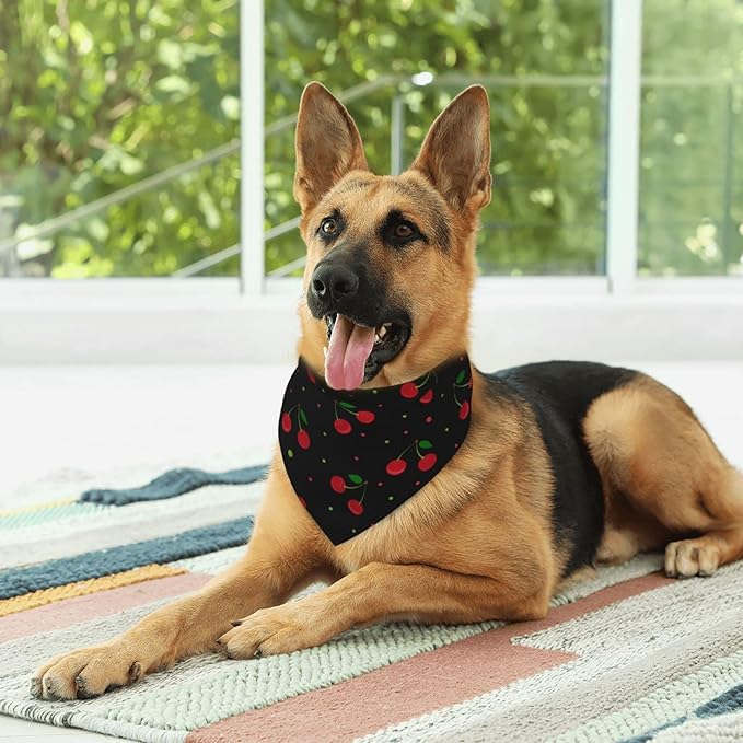 Cherry Dog Bandana Scarf Triangle Bibs Pet Accessories Cat Kerchief