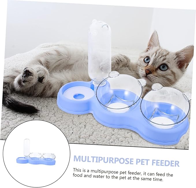 BESPORTBLE Double Design Detachable Pet Feeder Skid Dog Food and Water Bowl for Cats and Dogs Easy to Automatic Water Dispenser for Busy