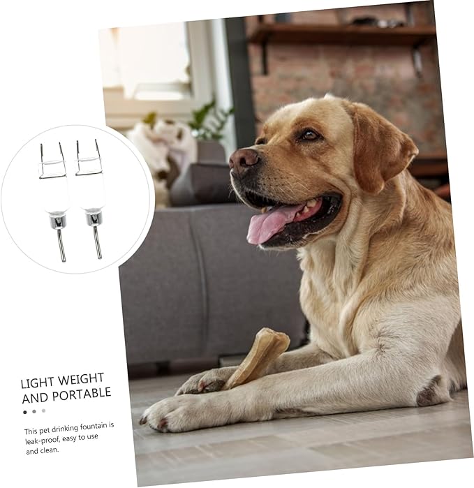2 Pcs Automatic Hanging Water Dispenser Feeder for Pets Practical Drinking Fountain Safe Convenient Water Holder for Dogs Cats No Leakage Design