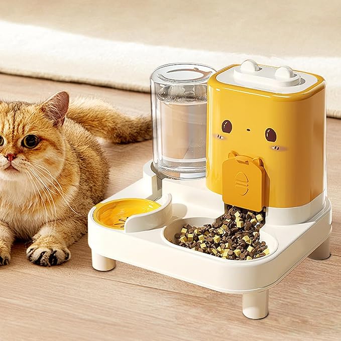 2 in 1 Dog Food Dispenser - Automatic Feeder with Water Bowl, Function Food Storage | Detachable Waterer, Convenient Travel and Home Feeding Station, Portable Care Accessory for Dogs,