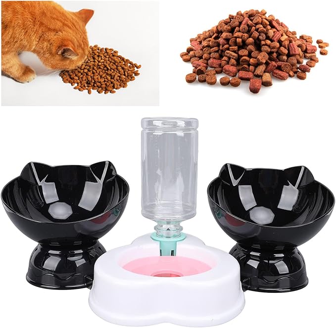 Pet Feeder and Water Dispenser Set, Neck Guard Automatic Dog Feeder and Dog Water Dispenser for Small Dogs Cats Pets Animals (Style Two)