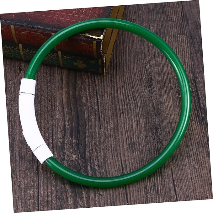 LED Glowing Dog Collar USB Rechargeable Pet Collar Green for Night Safety Flexible Design Energy Saving LED Light for All Dog