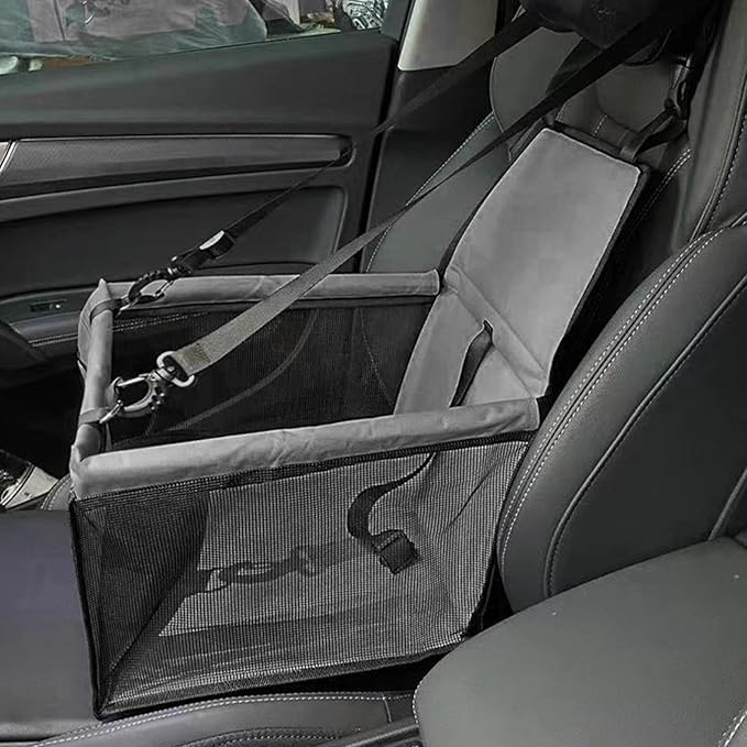 Dog Car Seat, Adjustable Belt Pet Car Seat Travel Bed with Nonslip Backing for Small Dogs in Cars Trucks SUVs