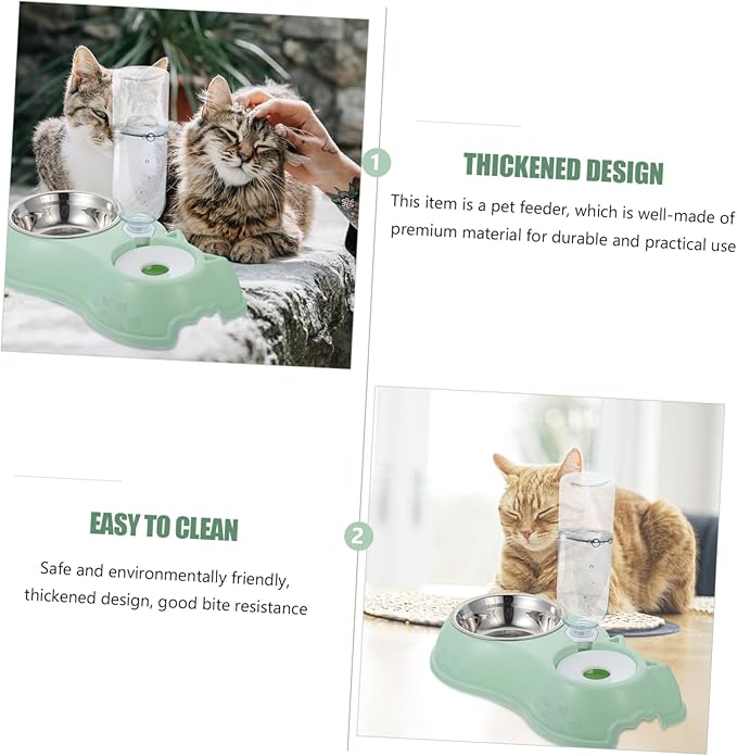 1set Automatic Pet Feeder and Water Dispenser Dual Use Food Bowl Bottle Feeder for Cats and Dogs Convenient for Home and Stores