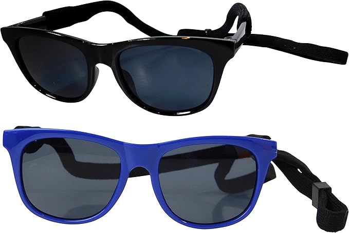 G006 Dog Pet 80s Costume Sunglasses Prop Photoshoot Medium Breeds 20-40 lbs (2-Pack Black+Navy Blue)
