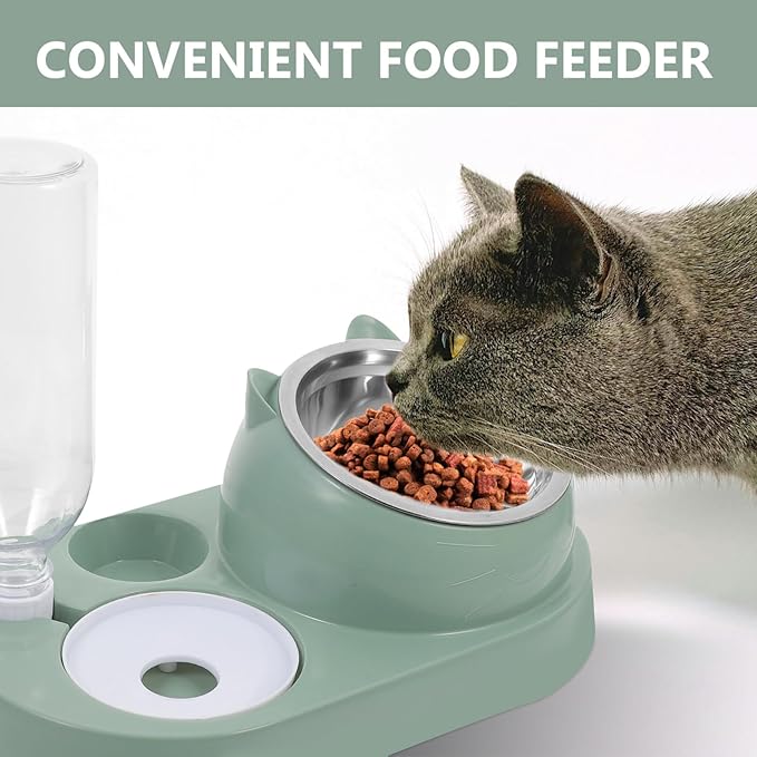 Automatic Pet Feeder and Water Dispenser for Dogs and Cats Dual Bowl Convenient One for Home and Travel