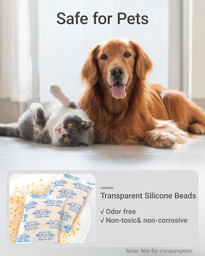 16 Pack Pet Food Desiccant Packs with Color Indicating, Compatible with Petlibro/Petkit/Pawsync Automatic Cat Feeder, Replaced Desiccant for Most Automatic Pet Feeders, Individually Wrapped