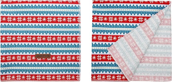 Elegant Little Tail Christmas Dog Bandana - Holiday Bandanas for Small, Medium, Large Dogs - Soft, Washable, Adjustable Square Scarf Kerchief for Girls and Boys