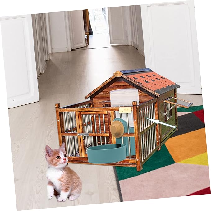 1pc Automatic Cat Water Dispenser Pet Cage Hanging Waterer Easy Install Continuous Height Pet Drinking Tool for Dogs Cats