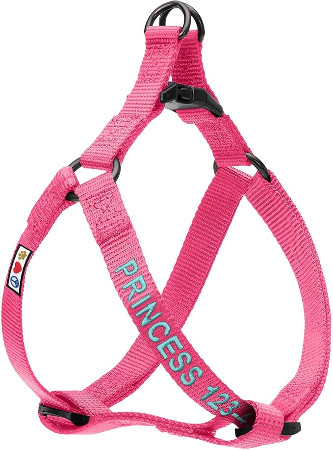 Pawtitas Personalized Dog & Puppy Harness Extra Small Pink Custom ID Tag Adjustable No Pull Vest