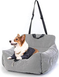 Dog Car Seat, Puppy Booster Seat for Small Medium Dogs Cats,Dog Travel Car Carrier Bed Car Safety Seats with Storage Pocket and Clip-On Safety Leash and Removable Washable Cover