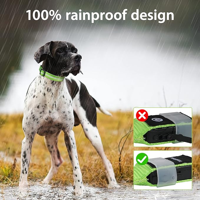 MASBRILL Led Dog Collar - Rechargeable, Water-Resistant, Flashing Glowing Night Safety Collar for Dogs