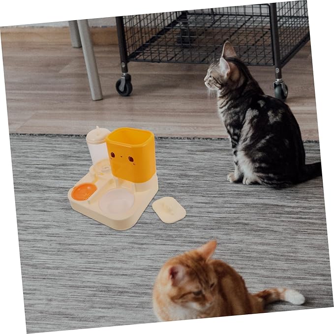 Automatic Pet Feeder Double Bowls Water Dispenser Cat Dog Feeding Station Easy Maintenance Sturdy Base