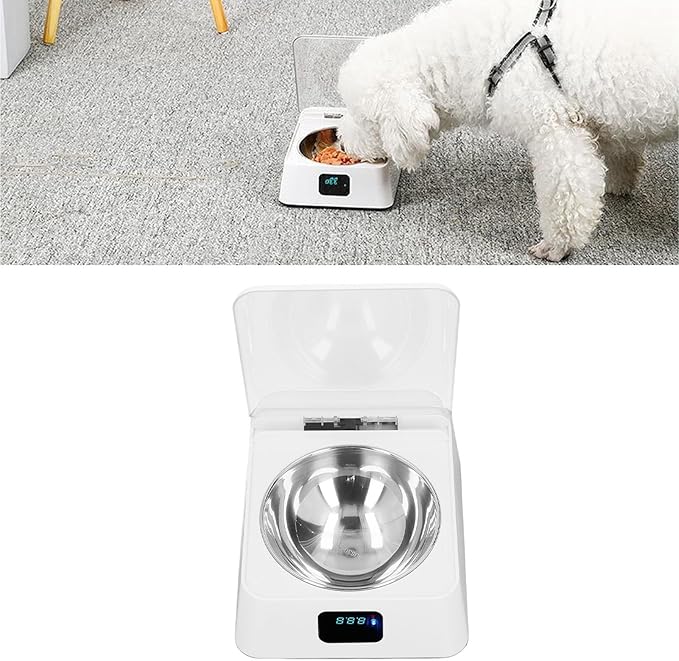 GLOGLOW Automatic Smart Dog Feeder, Infrared Sensor for Adjustable Portions, 350ml Capacity Stainless Steel Bowl for Dogs and Cats