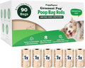 Puppington Certified Home Compostable Poop Bags - ASTM D6400 Compliant - 90 Extra Thick Bags - Plant Based - Pairs with Puppington 3-in-1 Bag & Fits all Standard Poop Bag Dispensers (Vanilla Cream)