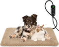 INVENHO Heated Dog Bed, Waterproof Adjustable Temperature Dog Cat Heating Pad with Timer, Indoor Pet Heating Pad for Cats Dogs Electric Pads for Dogs Cats, Pet Heated Pad