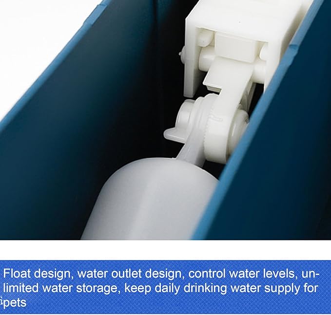Refillable Dog Water Bowl - Slow Water Feed Dispenser, Water Drinking Fountain Bottle Bowl | Outdoor Float Valve Drinker for Animals, Livestock Water Trough Dispenser with Quick Connecting Pipe Hose