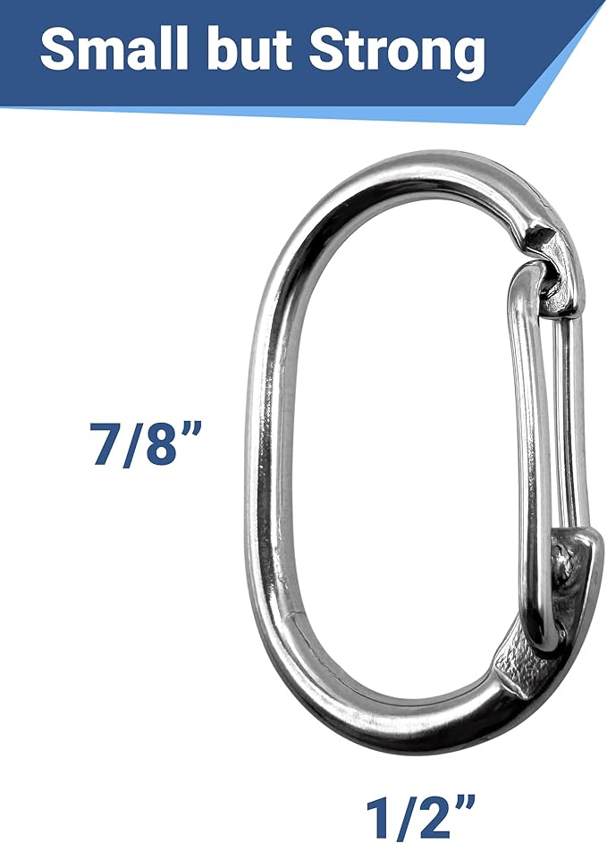GoTags Pet ID Dog Tag Clip, Strong Durable Dog and Cat Tag Connector, Quick Clip to Pet Collars, Easy Upgrade for Split Ring, Mini Carabiner Made of Stainless Steel, Pack of 2