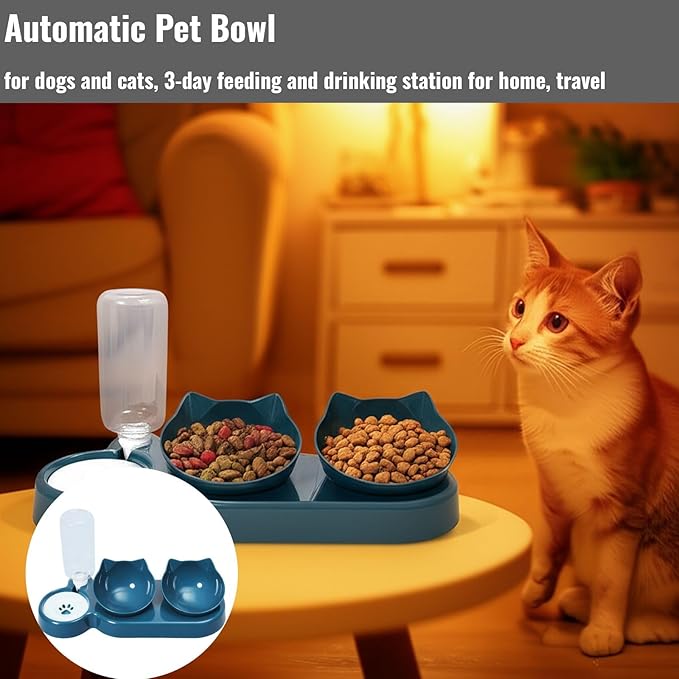 Automatic Pet Bowl for Dogs and Cats with Water Dispenser - 3-Day Feeding and Drinking Station for Home, Store, Boarding, and Travel