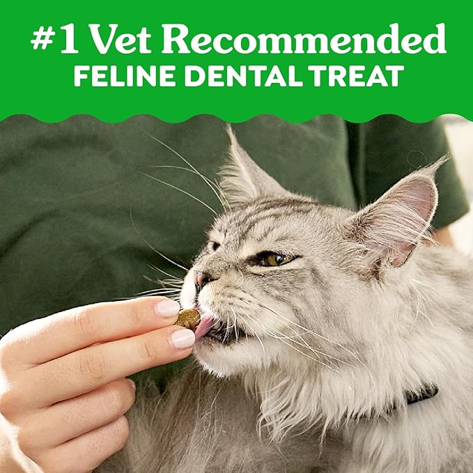 Greenies Feline Veterinarian-Recommended Adult Natural Dental Cat Treats, Oven Roasted Chicken Flavor, 4.6 oz. Pouch