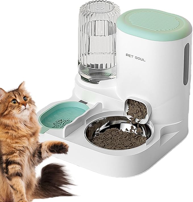 Dog Feeder and Waterer, Automatic Food & Water Dispenser Kit, Large Capacity Pet Feeding Station for Dogs, Cats, Rabbits