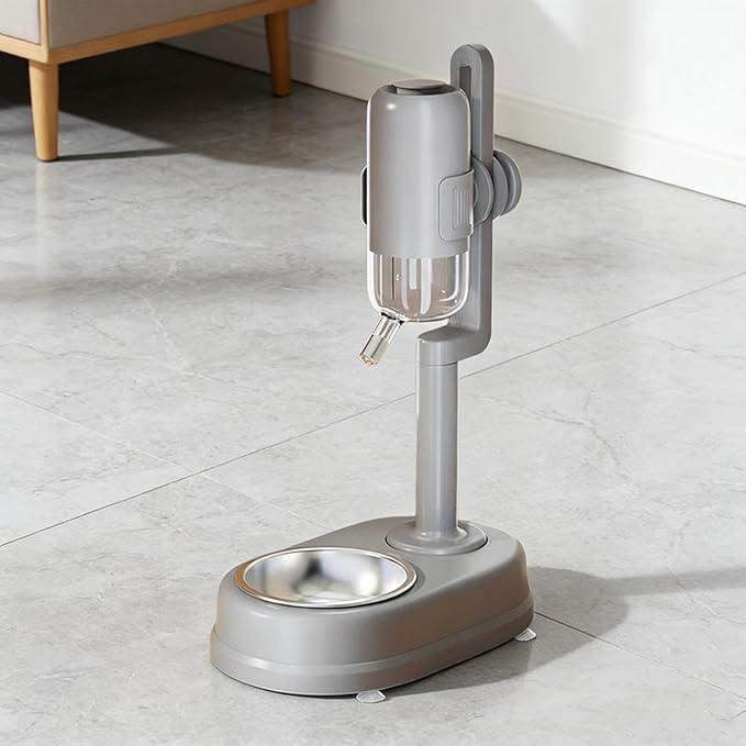 Freestanding Pet Water Dispenser, Automatic Feeder for Dogs and, Gray
