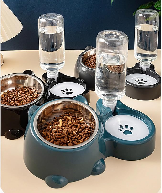 Elevated Feeder Automatic Water Supply Systems Detachable Metal Bowl Slip Base for Pet Pet Feeders with Integrated Water