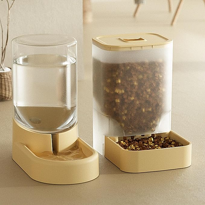 Automatic Pet Feeding Station and Drinking Bowl Set for Cats and Small Dog Everyday Use Feeding and Watering Supply