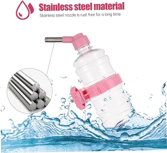 Automatic Water Feeder for Dogs 473ml Capacity Pink Pet Drinking Fountain