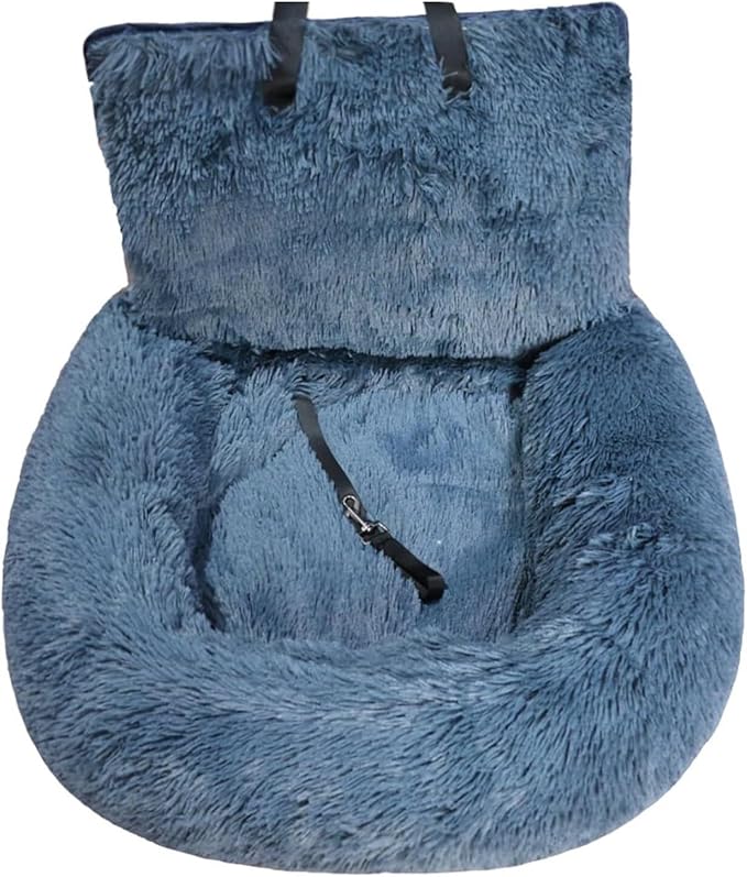 Car Seat- Pets Bed, Dog Car Bed with Straps Furry Seats with Thick Cushion for Travel, with Thick Cus for Removable and Easy to Clean
