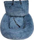 Car Seat- Pets Bed, Dog Car Bed with Straps Furry Seats with Thick Cushion for Travel, with Thick Cus for Removable and Easy to Clean