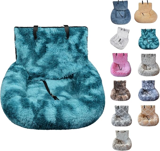 Car Dog Bed with Safety Straps, for Large&Small Dogs, Pets Bed for Travel with Thick Cushion Removable and Easy to Clean (D, s)