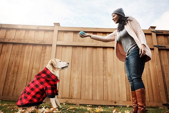 Red Plaid Dog Hoodie Sweater for Large Dogs Pet Clothes with Hat and Pocket（L）