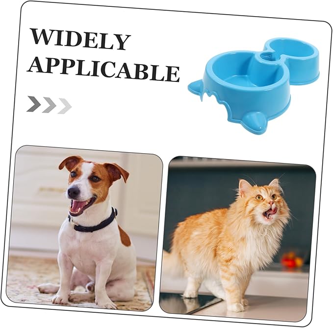 Hemoton Double Dog Cat Bowls with Attachable Water Bottle Automatic Pet Feeder for Cats Dogs Puppies and Kittens Durable Material Easy to Dual Bowl Design for Hydration