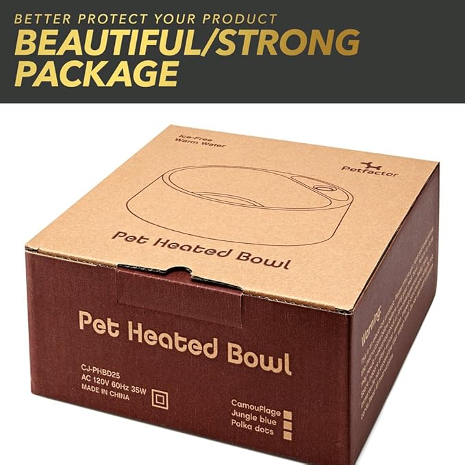 Heated Pet Bowl, Outdoor Pet Thermal Water Bowl, Dog Cat Heated Water Bowl with 69 Inch Chew Resistant Cord and Waterproof ON/Off Switch