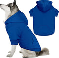 Dog Sweaters for Large Dogs Pet Sweater Solid Soft Brushed Fleece Dog Hoodie Clothes Pet Hoodie Sweatshirt with Pocket(Blue-XXL)