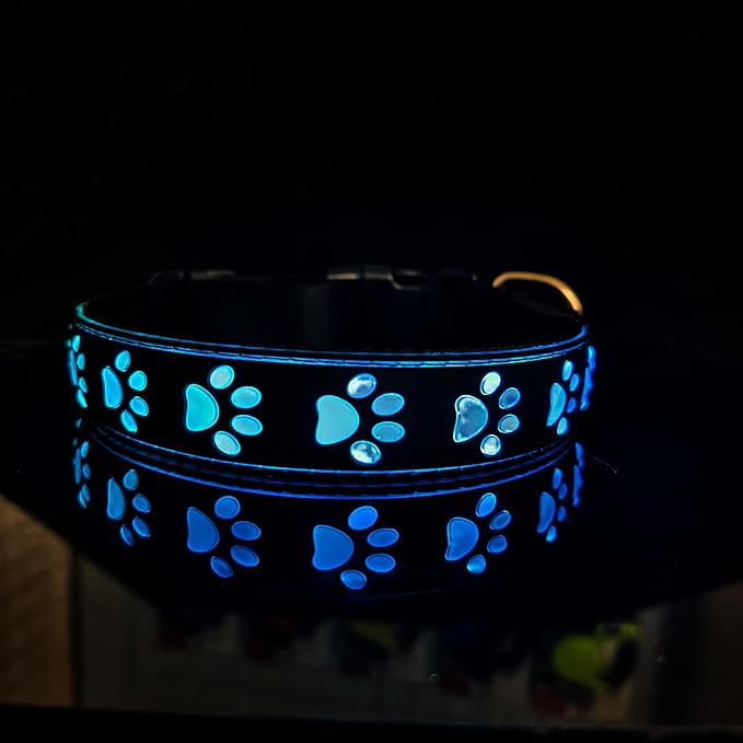 Subversive USB-C led Light up Dog Collar, Subversive 3D Cross Design Comfortable and Soft Material,Multicolored Lighting (PAW-Black, XS(7.87-11.8"))