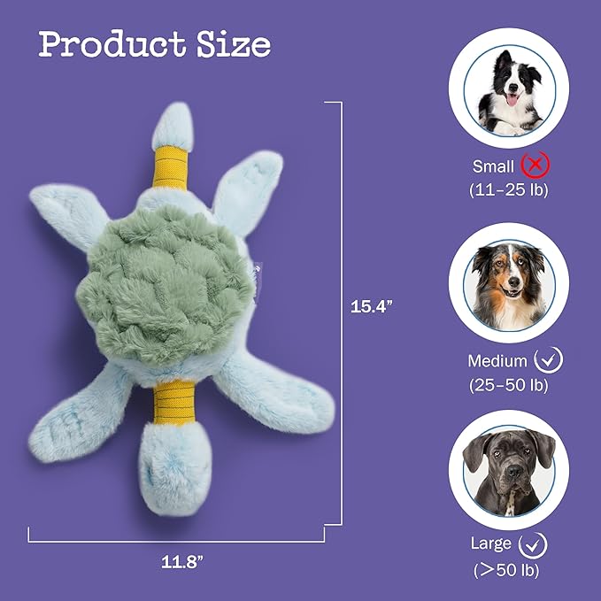 Squeaky Dog Toy, New 2025 Turtle Tug of War Crinkle Dog Toy, Tough Large Breed Interactive Stuffed Toy Trianing Fun to Keep Them Busy