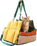Dog Booster Car Seat - with Pockets and Seatbelt Soft 2-in-1 Pet Bed,Pet Car Seat | for Truck SUV Back Front Road Trip Daily Commute Puppy Indoor Golf Cart Outing Shopping Public