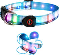 Light Up Dog Collar, LED Dog Collar Glow in The Dark - USBC Rechargeable, 3 Flashing Modes Adjustable Glow Collar, Safety Fashionable Cute Dog Light Up Collars for Medium Large Dogs White