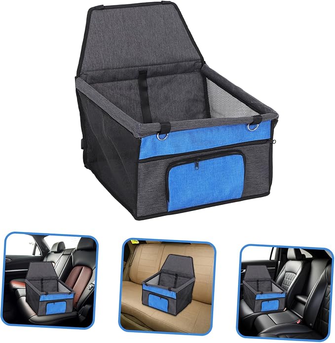 Kisangel Portable Pet Car Seat with Material and Non- Backing Suitable for Dogs and Cats Breathable Design with Easy Installation for Travel and Daily Use