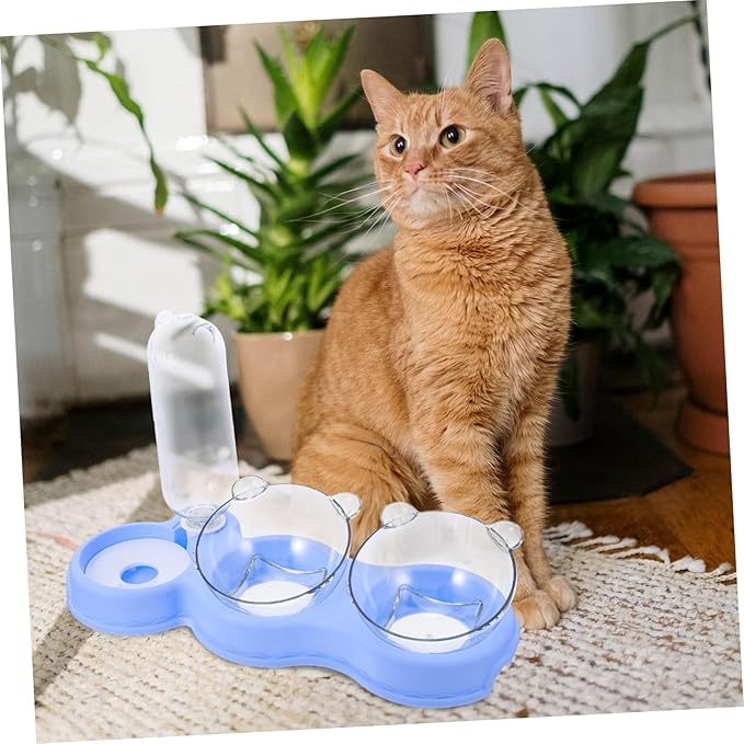 Multi Use Pet Feeder with Fall Design Transparent Detachable Water Dispenser for Cats and Dogs Practical Indoor Pet Supply