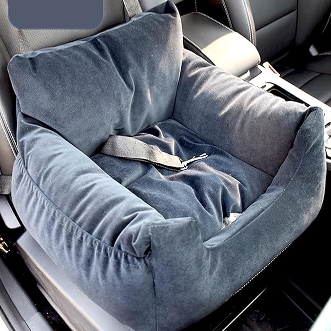 Car Seat Booster Bed,Dog Car Seat for Small Dogs Or Cats,Dog Safety Car Seat with Storage Pocket, Clip-On Safety Leash and Washable Cover for Dog, Cat, and Any Pets Under 25Lbs