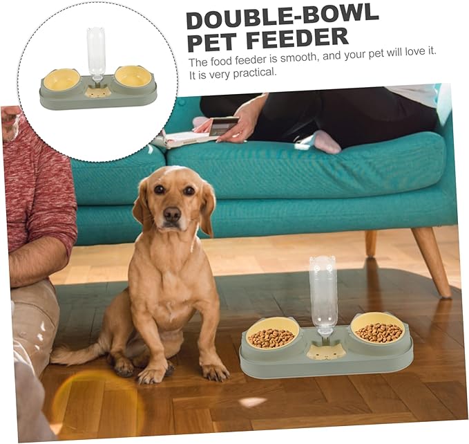Compact Automatic Feeder and Drinker Pet Feeding Bowl Dog Bowl Food Dispenser Pet Food Holder Random Style