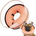 BARKLESS Dog Cone, Inflatable Dog Cone After Surgery, Soft Surgery Collar with Enhanced Anti-Licking Guard Shield for Pets, Patented Protective Donut Collar (Orange, M+ (Neck:11"-14"))