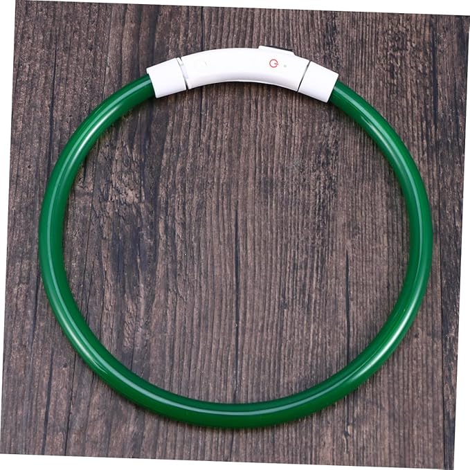 Milisten USB Rechargeable Led Dog Collar for Pets Green Glowing Flashing Collar for Evening Walks